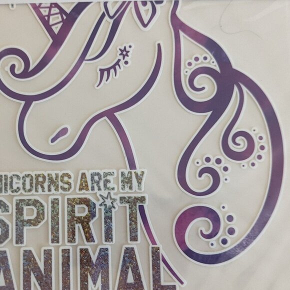 NWT 'Unicorns Are My Spirit Animal' T-Shirt Iron On Transfer My Vibes Summer DIY - Picture 4 of 9